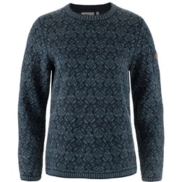Fjällräven Snow Round Neck Sweater Dame M Blå Trøjer & sweaters