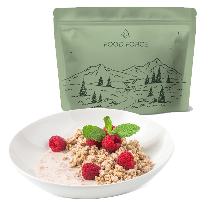 Food Force Granola müsli med hindbær 100g (430 kcal) - Mad