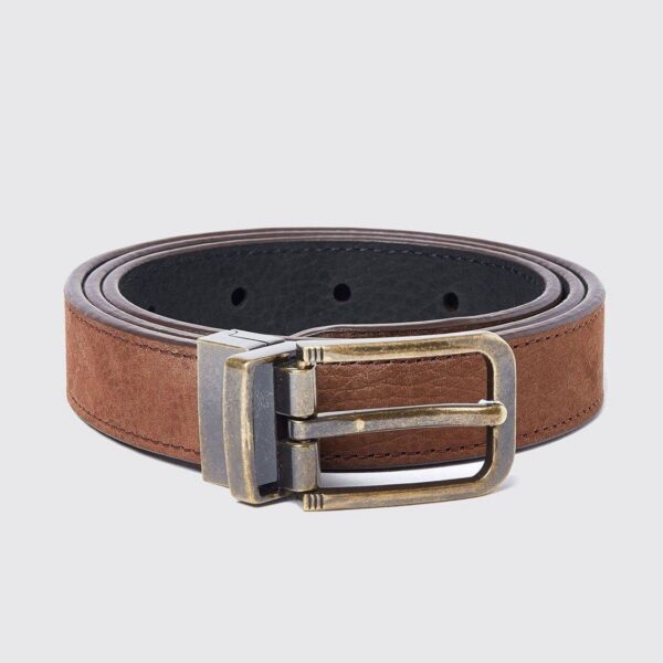 Foynes Reversible Ladies Belt bælte, læder, walnut/black - 34-36