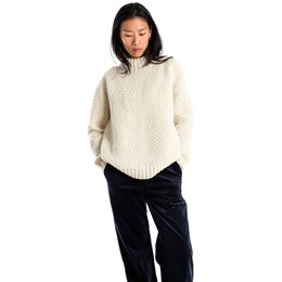 Fuza Wool Butterfly Sweater Round Neck Dame M/L Hvid Trøjer & sweaters