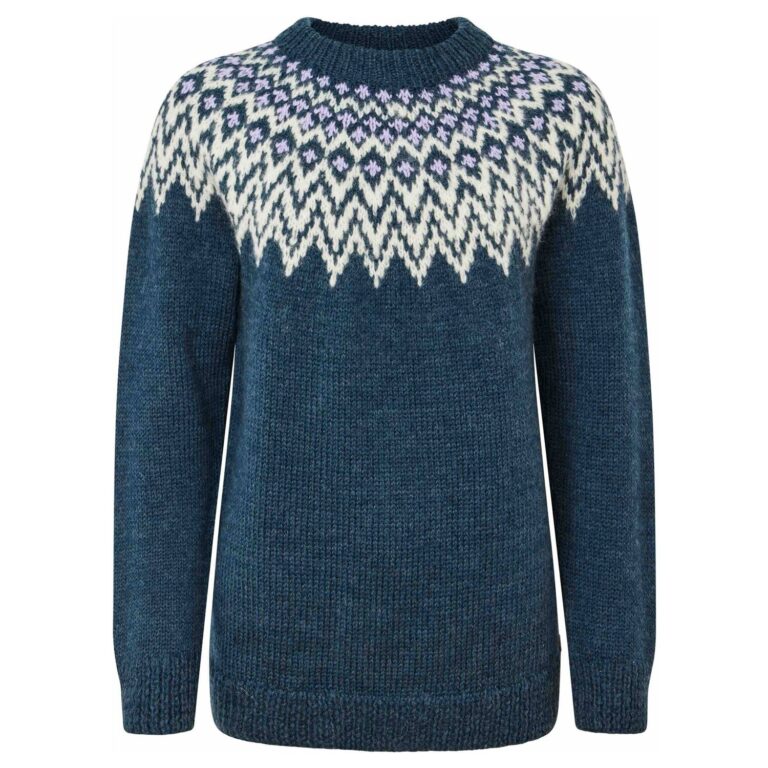 Fuza Wool Che Che Sweater High Neck Dame S/M Blå Trøjer & sweaters