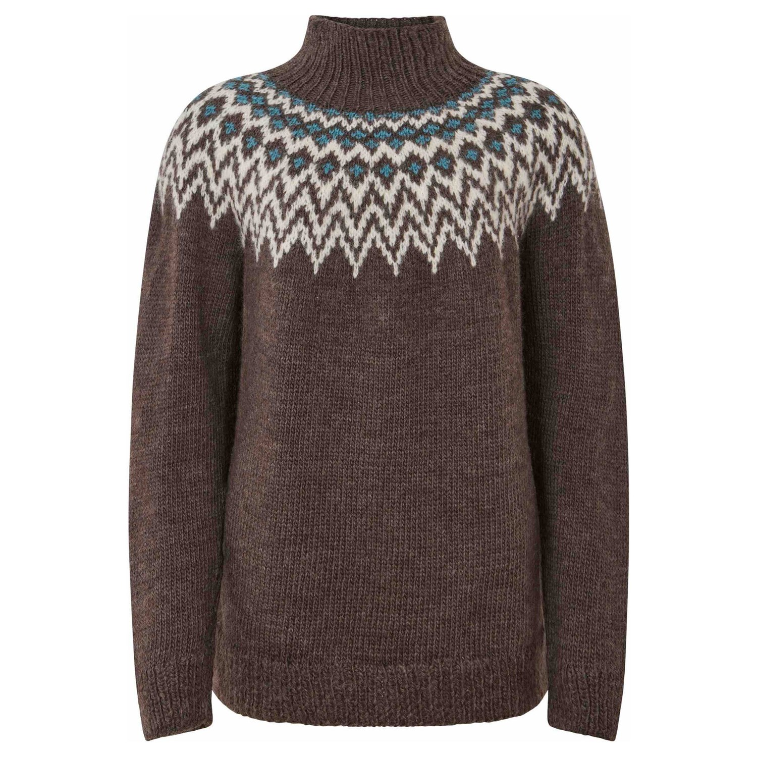 Fuza Wool Che Che Sweater High Neck Dame S/M Brun Trøjer & sweaters