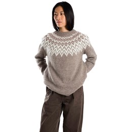 Fuza Wool Che Che Sweater Round Neck Dame S/M Brun Trøjer & sweaters