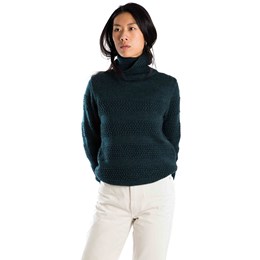 Fuza Wool Christianshavn Sweater High Neck Dame S Blå Trøjer & sweaters