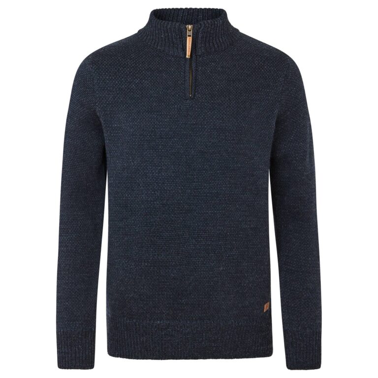 Fuza Wool Dai 1/2 Zip Sweater Herre S Blå Trøjer & sweaters