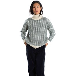 Fuza Wool Liv Sweater High Neck Dame S/M Blå Trøjer & sweaters