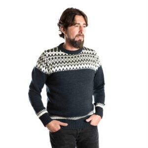 Fuza Wool Mens Alp Sweater, Navy