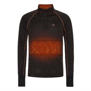 HappyHot Heated Baselayer Yukon Half Zip Mens, Black