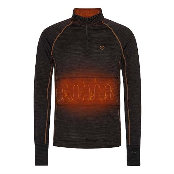 HappyHot Heated Baselayer Yukon Half Zip Mens, Black