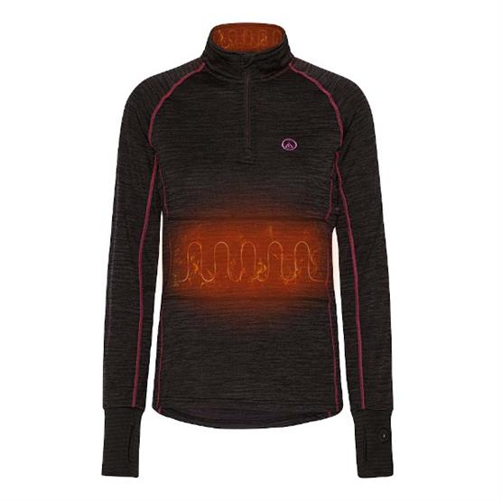 HappyHot Heated Baselayer Yukon Half Zip Woman, Black