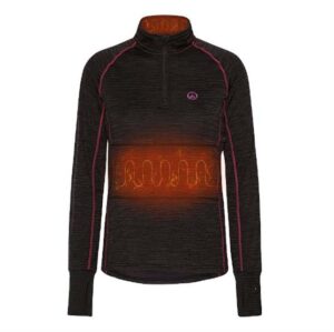 HappyHot Heated Baselayer Yukon Half Zip Woman, Black