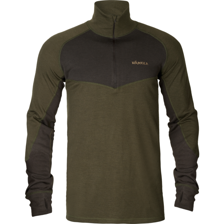 Härkila Base Warm zip neck Willow green/Shadow brown 4XL