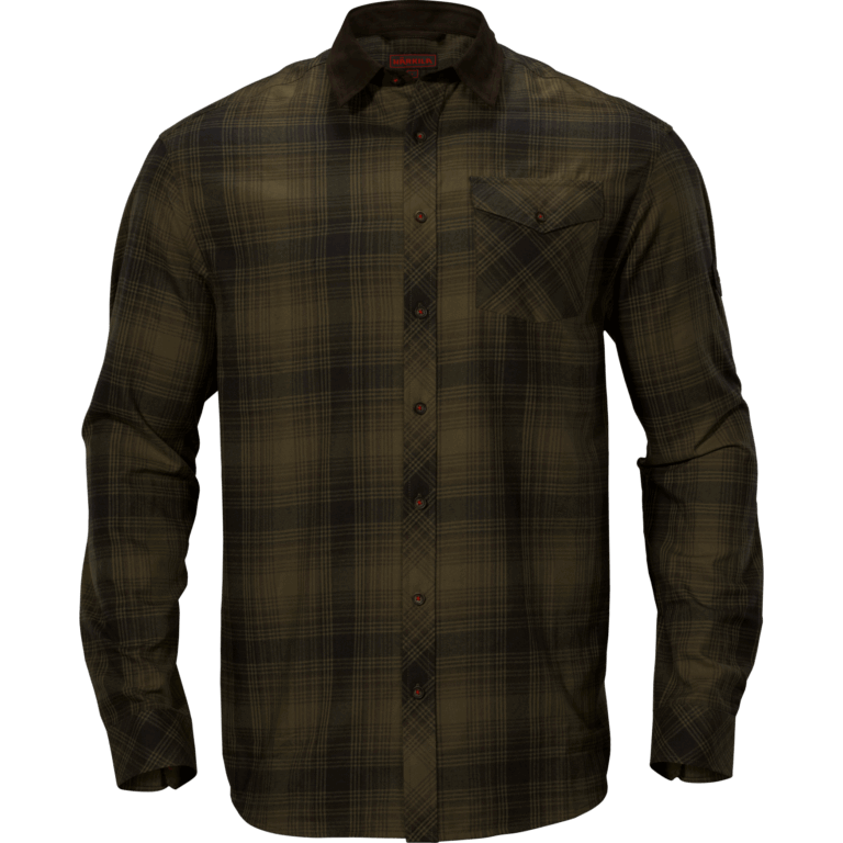 Härkila Driven Hunt flannel skjorte Olive green check 3XL