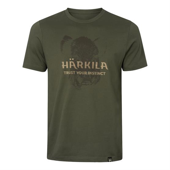 Härkila Wildboar Logo S/S T-Shirt Mens, Forest Night