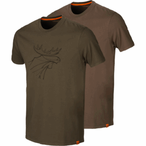 Härkila graphic t-shirt 2-pack Willow green/Slate brown S