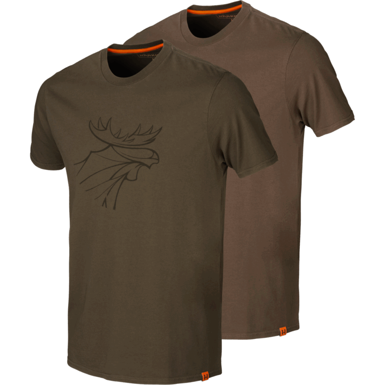 Härkila graphic t-shirt 2-pack Willow green/Slate brown S