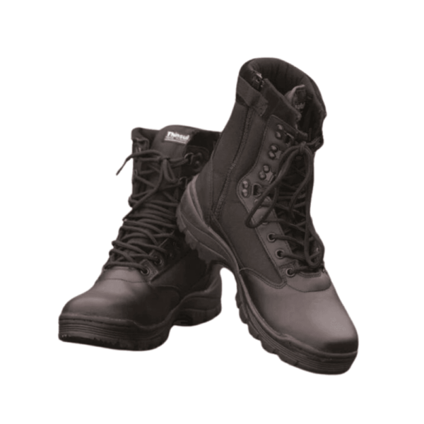 Herre vandrestøvler med lynlås | Black Tactical Boots with YKK Zipper - 5