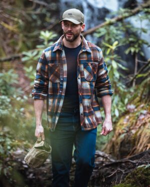 Hoggs Of Fife Brucefield Fleece Skjorte Plaid Brown Navy-XXXL