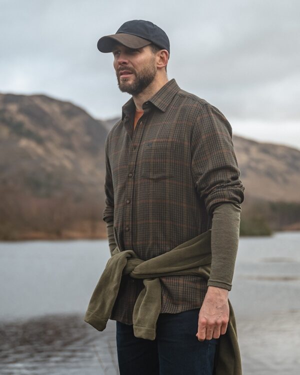 Hoggs of Fife Harris Skjorte Tweed-effekt-Green-M