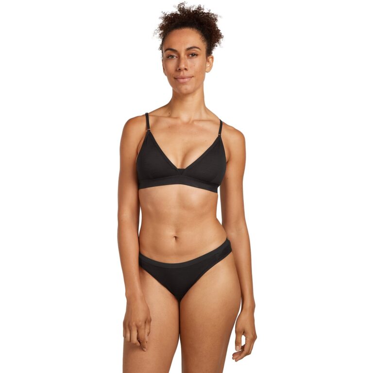 Icebreaker Merino 150 Siren Bra with Inserts Dame L Sort BH'er