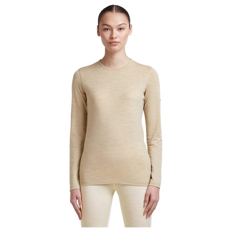 Icebreaker Merino 200 Oasis LS Crew Dame S Beige Undertrøjer