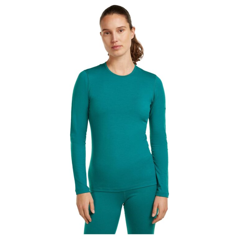 Icebreaker Merino 200 Oasis LS Crew Dame S Blå Undertrøjer
