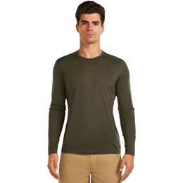 Icebreaker Merino 200 Oasis LS Crew Herre M Grøn Undertrøjer