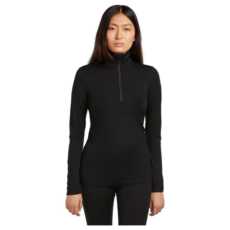 Icebreaker Merino 200 Oasis LS Half Zip Dame XS Sort Undertrøjer