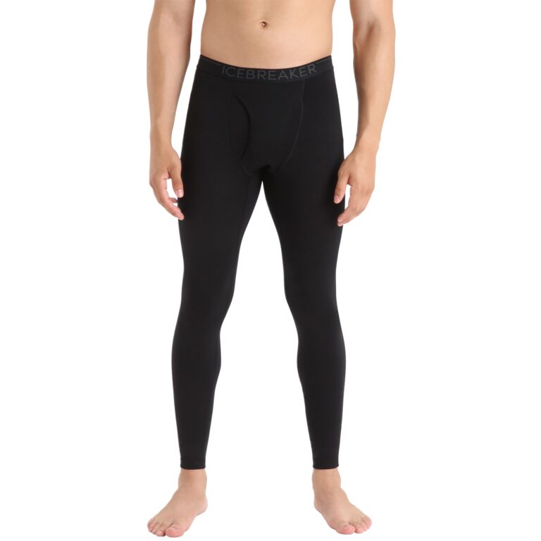 Icebreaker Merino 200 Oasis Leggings w. Fly Herre XL Sort Lange underbukser