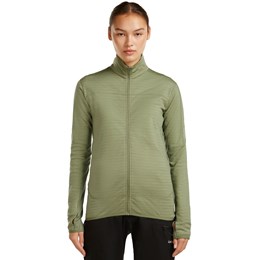 Icebreaker Merino Blend 300 RealFleece Descender LS Zip Dame S Grøn Fleece