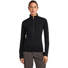 Icebreaker Merino Blend 300 RealFleece Descender LS Zip Dame S Sort Fleece