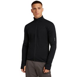 Icebreaker Merino Blend 300 RealFleece Descender LS Zip Herre M Sort Fleece
