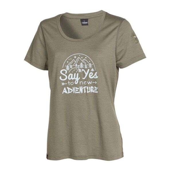 Ivanhoe Meja T-Shirt Dame 100% uld, lichen Grøn-36 - T-Shirts