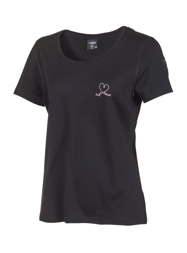 Ivanhoe Of Sweden Meja Heart Lightwool Black Dame T-Shirt 46 - Ivanhoe - Outdoor i Centrum
