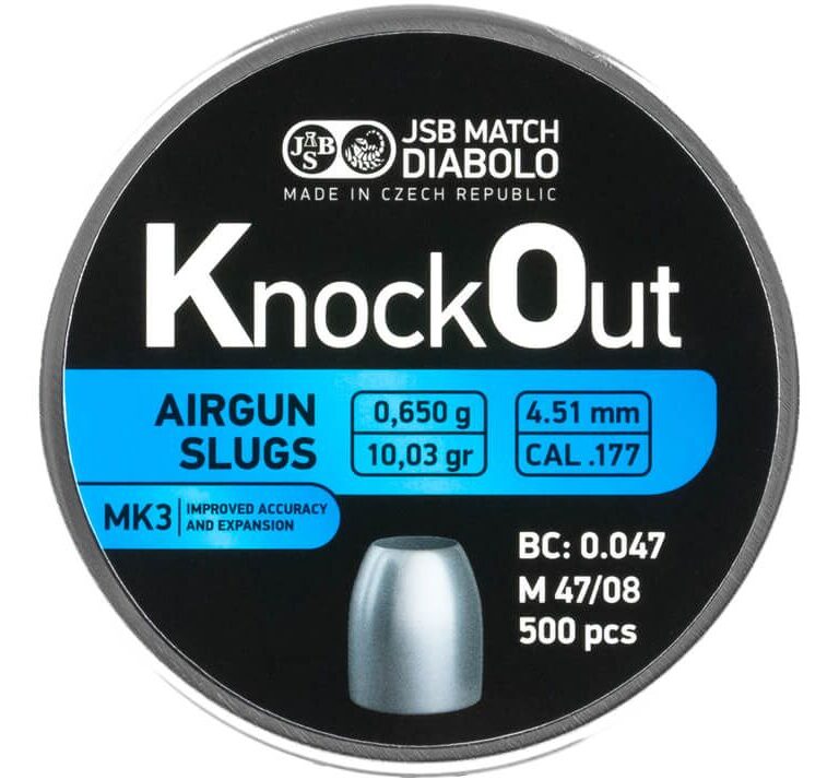 JSB Knock Out MK3 HP 4.51 mm (.177) 10.03 grain slugs