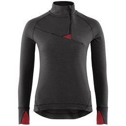 Klättermusen Huge Half Zip Sweater Dame XL Grå/Rød Trøjer & sweaters