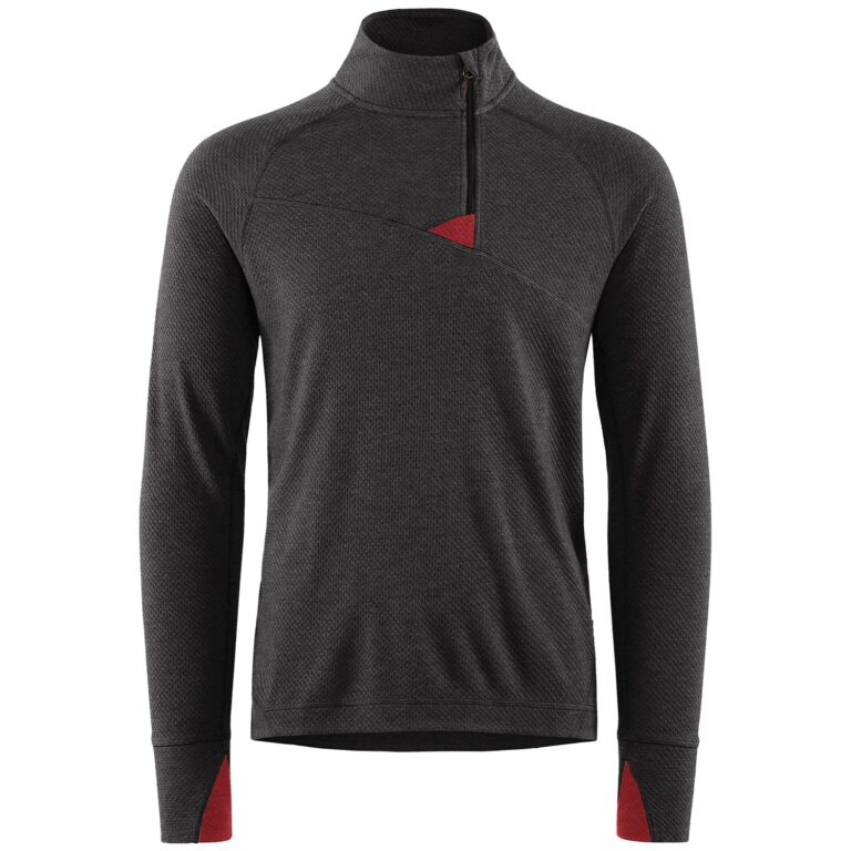 Klättermusen Huge Half Zip Sweater Herre S Grå/Rød Fleece