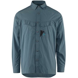 Klättermusen Syn LS Shirt Herre M Blå Skjorter