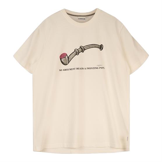 Lakor Mens Lakridspibe T-Shirt, Star White