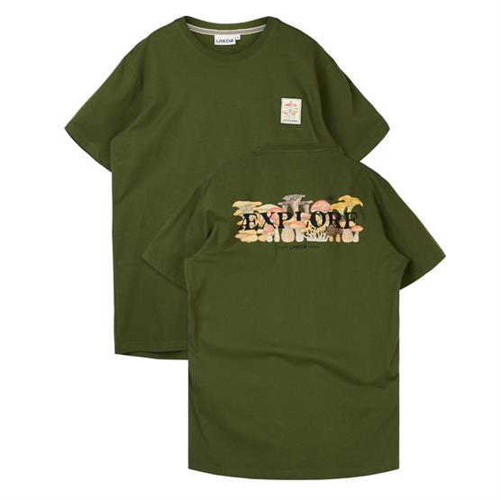 Lakor Mens Mushroom Forest T-Shirt, Riffle Green