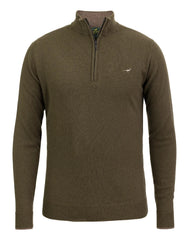 Laksen - Brompton Zip Neck Sweater - Olive