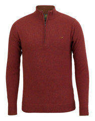 Laksen - Brompton Zip Neck Sweater - Rusty