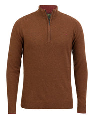 Laksen - Brompton Zip Neck Sweater - Toffee