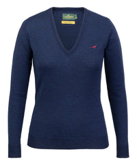 Laksen - Camilla V-neck Merino Sweater - French Blue