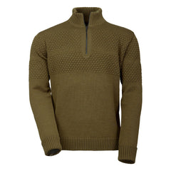 Laksen - Fisherman's zip sweater olive