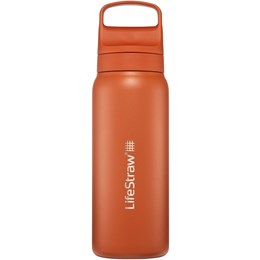 LifeStraw Go 0.7 ltr Stålflaske med Vandrensning Orange Drikkeflasker