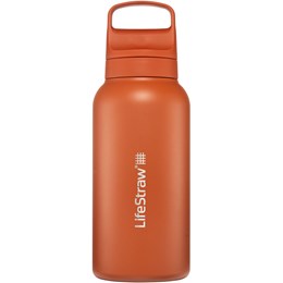 LifeStraw Go 1 ltr Stålflaske med Vandrensning Orange Drikkeflasker