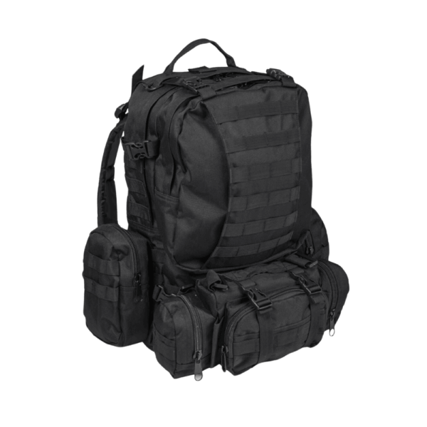 Lille sort vandrerygsæk 36L - Black Defense Pack Assembly - Mil-Tec