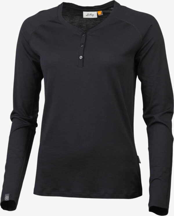 Lundhags - Gimmer Merino Lt dame Henley (Black) - XS