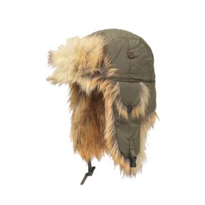 MJM Trapper 32 recycled taslan/faux fur, army green-S - Vinterhue, vinterkasket